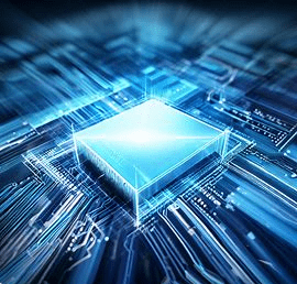 super processor with blue sci-fi style