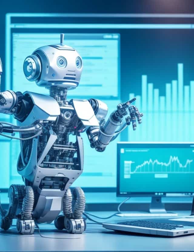 A robot is understanding a finance 