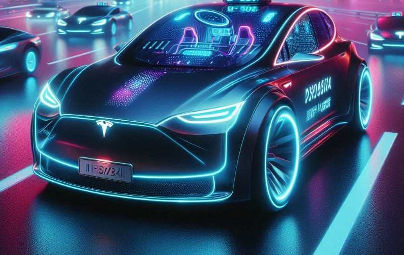 robotaxi cyber style, tesla car, tesla self-driving car