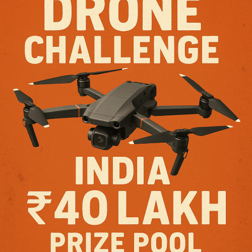 Drone Challenge in India and Helping Prompt drone challenge poster, drone in the image