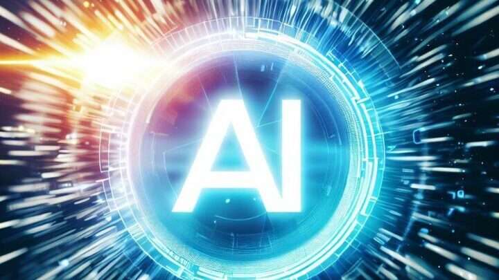 AI written in circle in sci-fi style, ai impact on job market