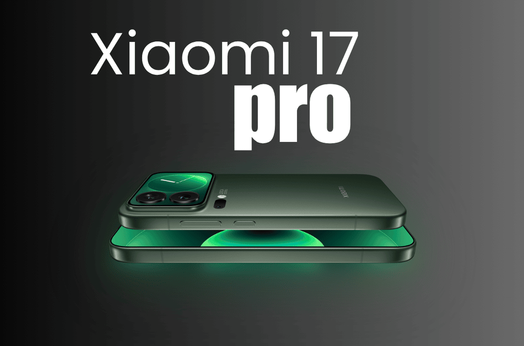 Xiaomi 17 poster image with green color Xiaomi 17 phone
