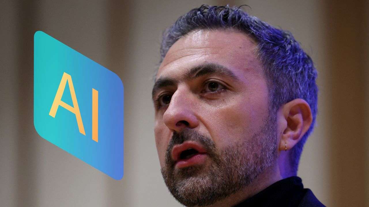 Microsoft's Suleyman with ai logo