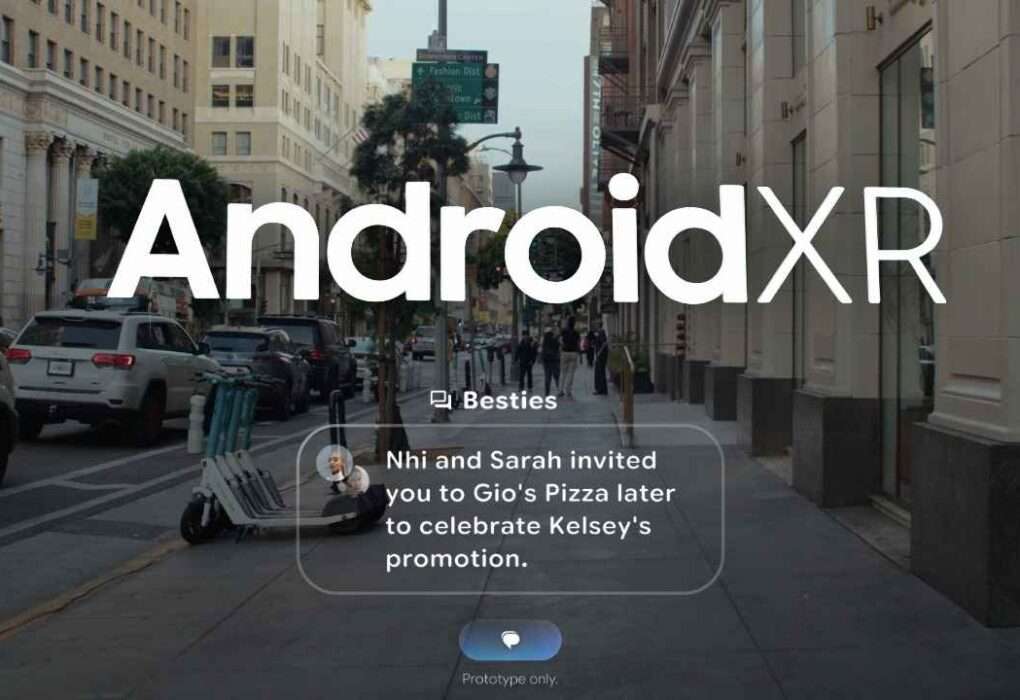 Android XR Text overlay on image with AR tech use on street