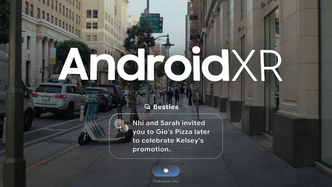 Android XR Text overlay on image with AR tech use on street