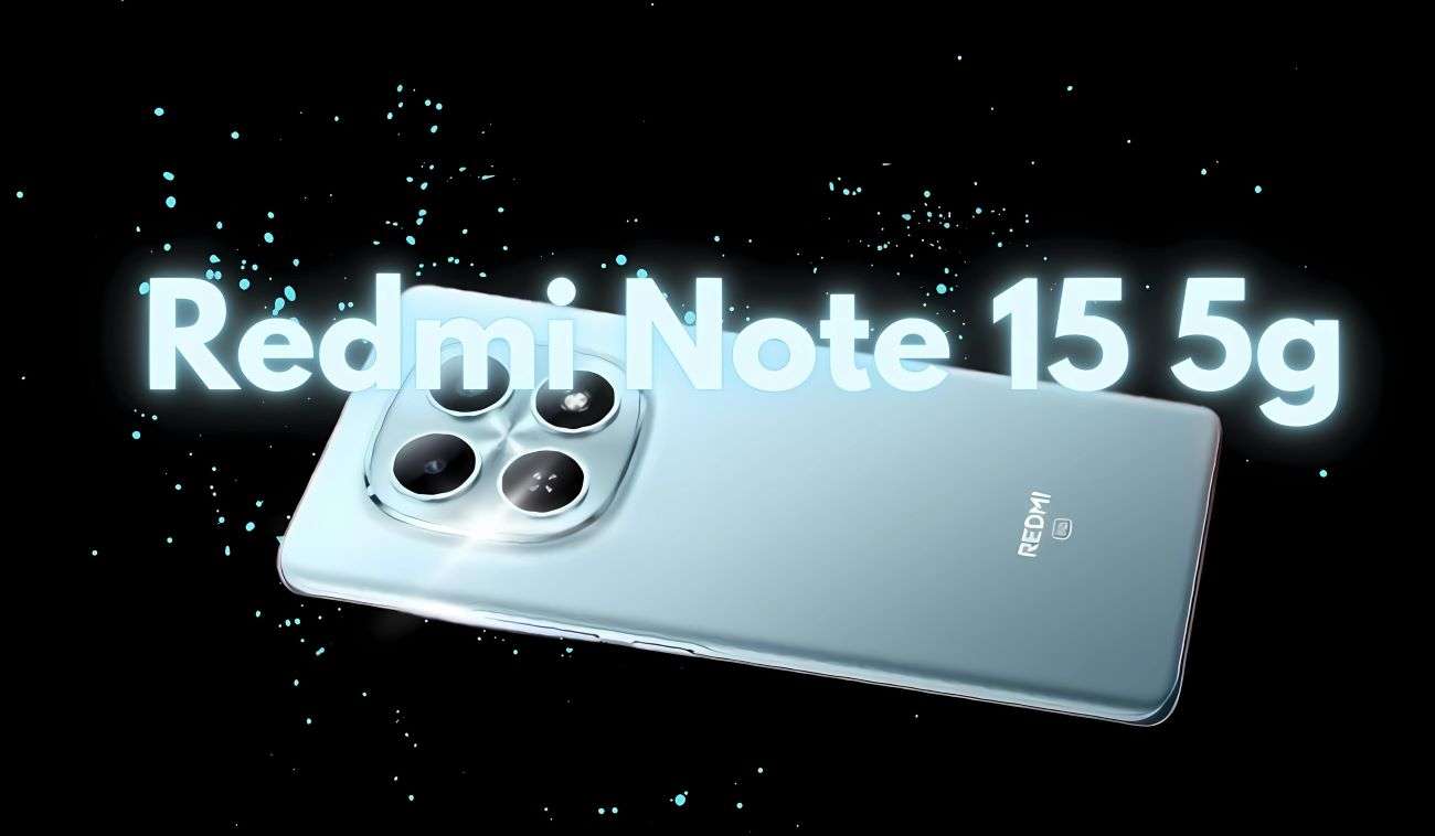 blue color Redmi note 15 5g overlay on blue phone