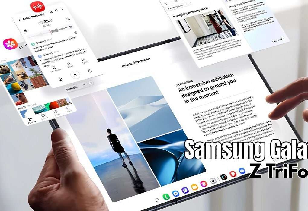 samsung galaxy tri fold z with popup screen