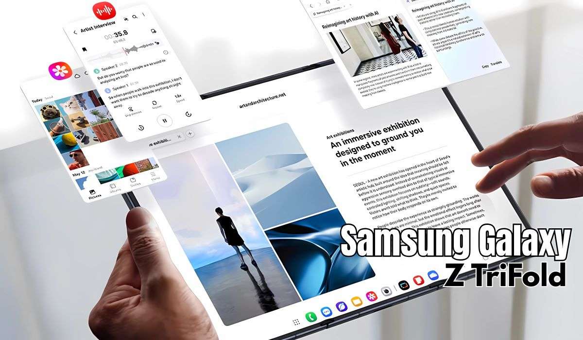 samsung galaxy tri fold z with popup screen