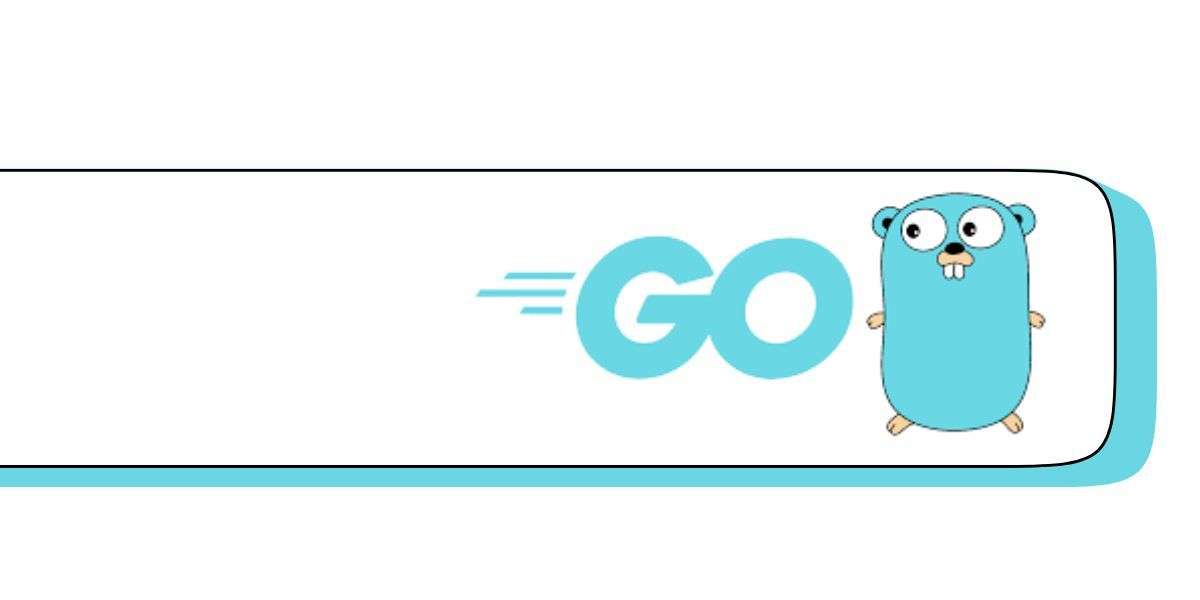 go programming logo in light blue color with blue hamster