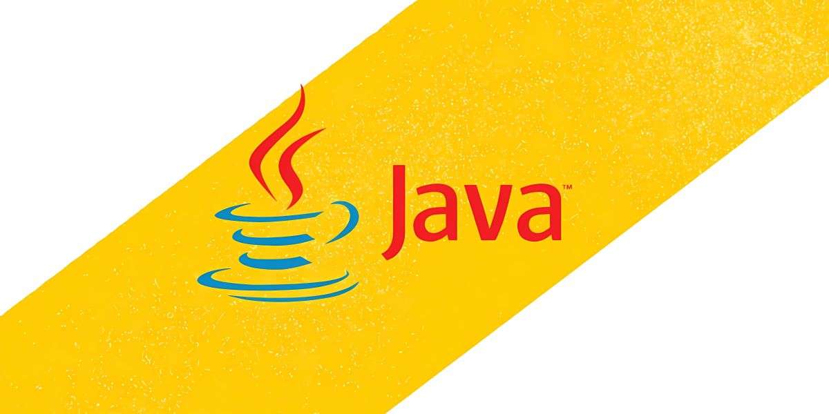 java programming  logo with golden strip in background